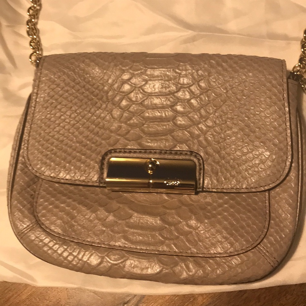 Coach Leather Python Shoulder Bag (Mushroom Color) - image 2